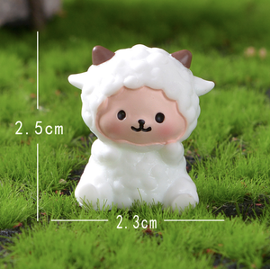 Anime figurina Mini cartoni animati in resina di arte di pecora artigianato figurina e decorazione per la tavola di casa in miniatura giocattoli e regali - Product Image 5