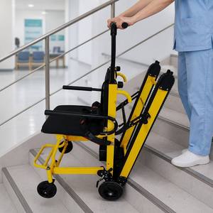 Chaise roulante d'évacuation pliable en alliage d'aluminium pour la remise en état des escaliers, civière d'<span class=keywords><strong>ambulance</strong></span> pour personnes handicapées - Product Image 4