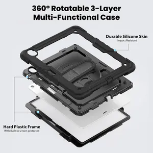 สำหรับ iPad (A16) 11TH Air 11 AIR 13 M3 (2025) เคสป้องกันทนทานพร้อมที่ป้องกันหน้าจอสายคล้องไหล่และที่วางดินสอ - Product Image 2
