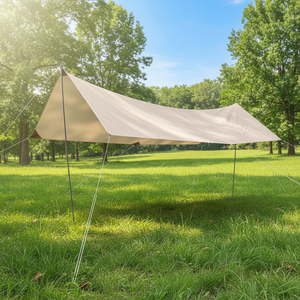 Telo <span class=keywords><strong>da</strong></span> Campeggio per Esterni con Tenda Parasole Leggera, Impermeabile e Resistente al Sole, Telo Copertura 210D per Picnic e Campeggio - Disponibilità Immediata - Product Image 1