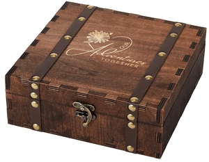Boîte à souvenirs en bois gravée personnalisée pour mariage, cadeau d'anniversaire, de fiançailles pour couples, ou de fête prénuptiale, avec <span class=keywords><strong>rangement</strong></span> en forme de cœur - Product Image 1