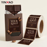 Étiquettes personnalisées en rouleau pour emballage de barres chocolatées, autocollantes, étanches, pour emballages alimentaires, chocolats et bonbons au cacao