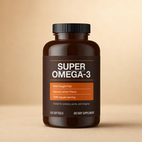 Capsules d'huile de poisson oméga 3 super pure haute puissance, triple concentration, supplément d'huile de poisson oméga-3 EPA DNA
