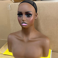 Tête de Mannequin Réaliste en PVC, Modèle Demi-Corps, Femme Afro-Américaine, Présentoir pour Maquillage et Perruques