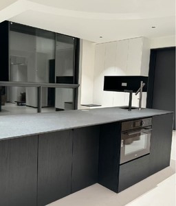 Meubles de cuisine modulaires en métal de conception italienne de luxe, meubles de rangement muraux, ensemble d'îlots de cuisine, salon, hôtel commercial moderne - Product Image 2