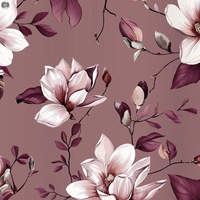 Tela Premium Koshibo para Vestidos, Gruesa, de Alta Calidad, Base de Poliéster, Elegantes Estampados Florales Abstractos en Acuarela para Vestidos de Mujer