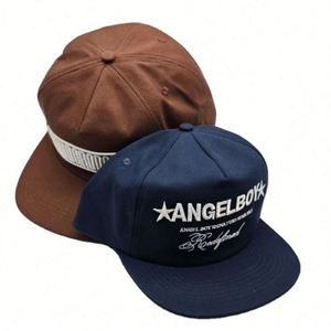 Casquette Snapback en coton non structurée à 5 panneaux, casquette de sport tendance avec logo brodé - Product Image 1