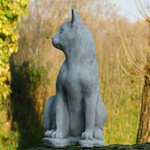 Jardín al aire libre Blanco Natural Mármol gato Estatua Tallada a mano Tamaño real Mármol gato Esculturas - Product Image 4