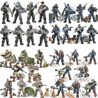 Modelo de Soldado de Plástico ABS con Articulaciones Móviles Realistas, Armas de Juguete, Bloques de Construcción Ensamblables, Juguetes de PP, Set de Muñecos Militares de la Nueva Era