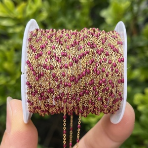 Catena a maglie piatte in acciaio inossidabile con perline a sfera satellitari smaltate glitterate personalizzate, sottili da 1,2 mm, alla moda, all'ingrosso - Product Image 4