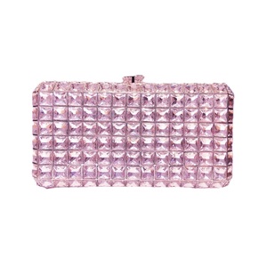 Bolso de noche con pedrería para mujer, bolso de mano cuadrado de cristal, brillante, para invitadas de boda, con cadena de metal - Product Image 5