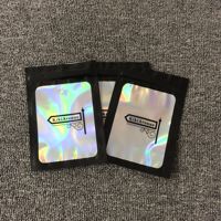 Embalaje de plástico ziplock negro no mate Sellado de almacenamiento de alimentos 4x6 Bolsa de Mylar holográfica con cierre hermético Myplock