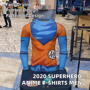 T-shirts personnalisés 2026 pour hommes, à manches longues, col rond, style super-héros, Super Saiyan, imprimé animal anime japonais, tricoté respirant, grande taille - Product Image 2