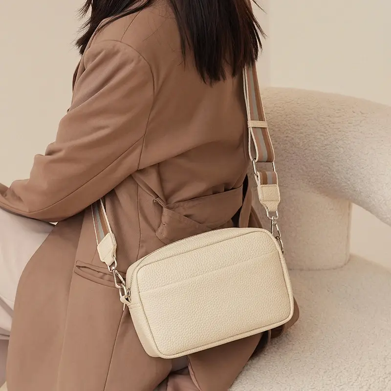 OEM Custom Logo Designer Fashion Women Ladies PU Leather Anti Theft Shoulder Straps Crossbody Tote Bag Handbag with Zipper
