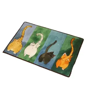 Tapis de bain antidérapant de haute qualité, nouveau tapis de bain à motif de chat créatif pour les toilettes, moquette de salle d'eau