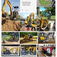 Mini-excavatrice haute performance Euro5 CE EPA 1.5T avec moteur Yanmar Kubota, faibles émissions, pour travaux agricoles, aménagement paysager et construction municipale