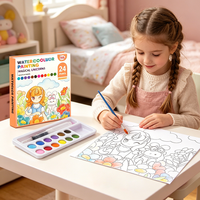 Livre de peinture à l'aquarelle sur le thème de la licorne magique, ensemble artistique pour enfants avec 24 feuilles, 12 couleurs et stylo pinceau à eau, activité éducative