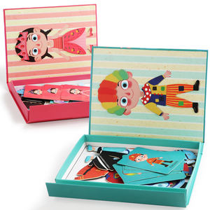 Jouet en <span class=keywords><strong>bois</strong></span> Montessori SD19, puzzle <span class=keywords><strong>à</strong></span> habiller, jeux de changement de vêtements, jouets éducatifs magnétiques pour enfants - Product Image 3