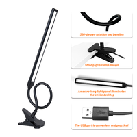 Lampe de bureau LED à intensité variable avec pince, lampe de bureau LED en alliage d'aluminium avec pince, lampe de table flexible