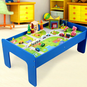 Train en bois pour enfants avec circuit <span class=keywords><strong>de</strong></span> rails, jeu éducatif <span class=keywords><strong>de</strong></span> <span class=keywords><strong>puzzle</strong></span> <span class=keywords><strong>de</strong></span> suivi circulaire, blocs <span class=keywords><strong>de</strong></span> construction ferroviaires pour garçons et filles - Product Image 3