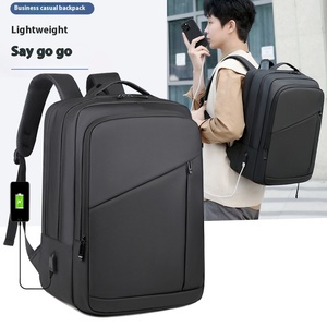 Trendy <b>Large</b>-<b>Capacity</b> Waterproof Oxford Zipper Laptop <b>Backpack</b> for Men Multi-Functional Casual Travel Office Use-Made Polyester - Product Image 5