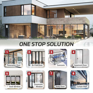 लैंडतेज आधुनिक फ्रेंच शैली काले सफेद ऊर्ध्वाधर एल्यूमीनियम ऊपर नीचे स्लाइडिंग सिंगल लटका हुआ sash खिड़कियां - Product Image 5