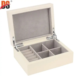 DS Jewelry Organizer <b>Box</b> Rectangle Plain Lid Closure Velvet Interior Simple Style for Storage - Product Image 2
