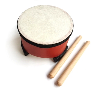 Wholesale Red Painted Floor Hand <b>Drum</b> With Anti-slip Support Feet And Sheepskin Drumhead For Children Performance - Product Image 4