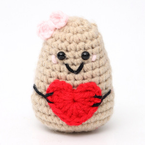 Custom Knitted Potato Creative Mini Funny Positive Life Heart Potato Handmade Crochet <b>Penguin</b> Clasp Birthday Gifts - Product Image 3