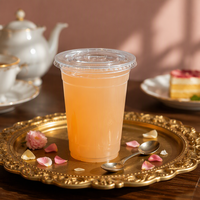 Vente flash : couvercles en plastique PET/Rpet transparents de 98 mm, design plat, personnalisables, pour café, bubble tea, boissons froides