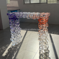 Table console en acrylique, table d'appoint en acrylique, design artistique personnalisé, mobilier d'intérieur de luxe, villa, entrée, couloir