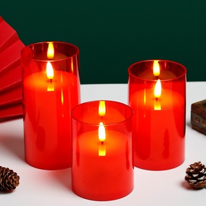 Luxury Led Sticks Candles Moving Flame <b>Battery</b> <b>Operated</b> Flameless Candle Gift Home Wedding Decor Electric Pillar Aura Candle - Product Image 5