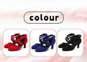 Chaussures de <span class=keywords><strong>danse</strong></span> latine pour femmes à lanières croisées bleues, talon bas, pour la <span class=keywords><strong>danse</strong></span> de salon, la rumba, <span class=keywords><strong>le</strong></span> jazz, <span class=keywords><strong>le</strong></span> <span class=keywords><strong>tango</strong></span>, avec semelle en daim - Product Image 6