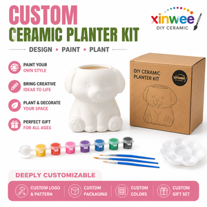Kit <span class=keywords><strong>de</strong></span> <span class=keywords><strong>pot</strong></span> <span class=keywords><strong>de</strong></span> fleurs en céramique écologique pour adultes, anti-stress, pour plantes succulentes, à peindre soi-même, loisir créatif, artisanat thérapeutique, décoration maison et jardin - Product Image 6