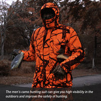 Veste de chasse, vêtements tactiques, manteau à capuche, camouflage orange, coupe-vent, isolation thermique, vêtements de chasse en plein air, vestes de chasse