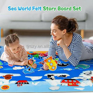 Stokta okul öncesi öğrenme keçe hikaye kurulu keçe deniz dünya kurulu eğitim oyun matı keçe kurulu fabrika fiyat ile Set - Product Image 4