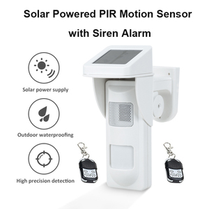 Détecteur de mouvement solaire sans fil extérieur avancé 433 MHz avec sirène d'alarme 95 dB, 2 télécommandes, technologie PIR, pour la sécurité du jardin - Product Image 4