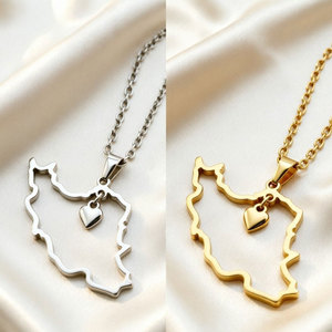 Collar de Acero Inoxidable Dorado a la Moda, Impermeable, para Mujer, Joyería 2026, Collar con Mapa de Irán Chapado en Oro de 18k para Mujer - Product Image 2