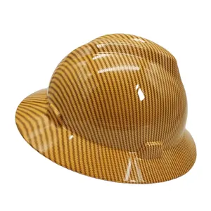 Capacete de segurança industrial inteligente com proteção em V, capacete de proteção PPE em fibra de carbono com impressão por transferência de água, logotipo personalizado