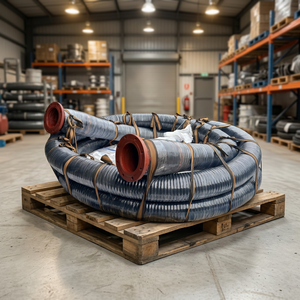 Oil / Fuel Suction <b>Hose</b> Spiral Wire Reinforced NBR <b>Rubber</b> <b>Hose</b> with Red Flange Ends for Oil Fuel Suction - Product Image 2