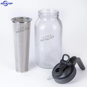 Recipiente de Vidrio Resistente para Remojar Frutas, Hermético y a Prueba de Fugas, Jarra de Vidrio Tipo Mason de 32 oz/64 oz para Limonada con Tapa y Asa Vertedora - Product Image 5