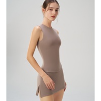 Set Olahraga Kasual Wanita Model Terbaru, Rok Tenis A-Line Bernapas, Celana Golf, Celana Pendek Motif Polos, Set Yoga