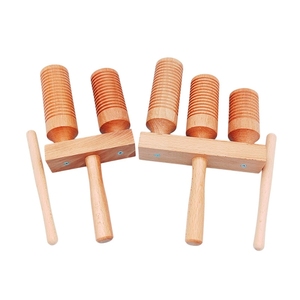 Venta al por mayor: Agogo Guiro de madera acanalado de 2 y 3 tonos con mazo de madera, instrumento de percusión Orff para niños, para raspar con múltiples timbres - Product Image 1