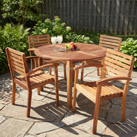 FSC Eukalyptus Klappbares Outdoor-Essgarnitur Langlebige Holzmöbel für den Garten