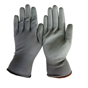 Gants de travail gris en nylon enduit de PU, 13 aiguilles, antidérapants, usage général - Product Image 1