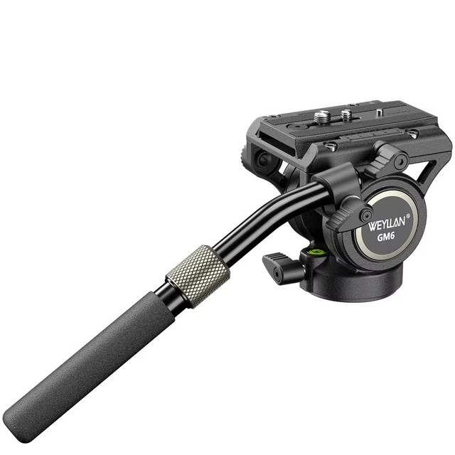 GM6 Video HeadHydraulic Panoramic Pan Tilt Fluid Head Camera Tripod Monopod Q.R.Plate for Mount Max Load 8kg C899