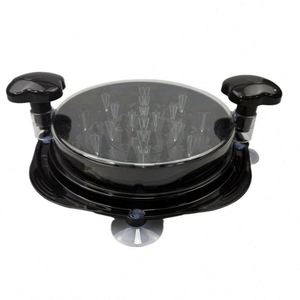 Round Chicken Bowl Twist Tool <b>Grinder</b> with Durable <b>Plastic</b> Non-Skid Base Mat and Transparent Lid Easily Cleaned - Product Image 5