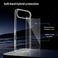 Étui pour téléphone portable TPU + PC housse de téléphone 2in1 pour iPhone 17 étui transparent pour téléphone