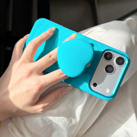Casing Ponsel Silikon Premium Anti Benturan untuk iPhone 15/16/17/18 Pro Max & Lipat dengan Bantalan Udara 3D Bentuk Hati, Cincin Magnetik, dan Penyangga