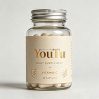 Étiquettes personnalisées en vinyle imperméable imprimées, résistantes à l'huile, durables, pour bouteilles de compléments alimentaires, autocollants pour vitamines et nutrition, pour médicaments